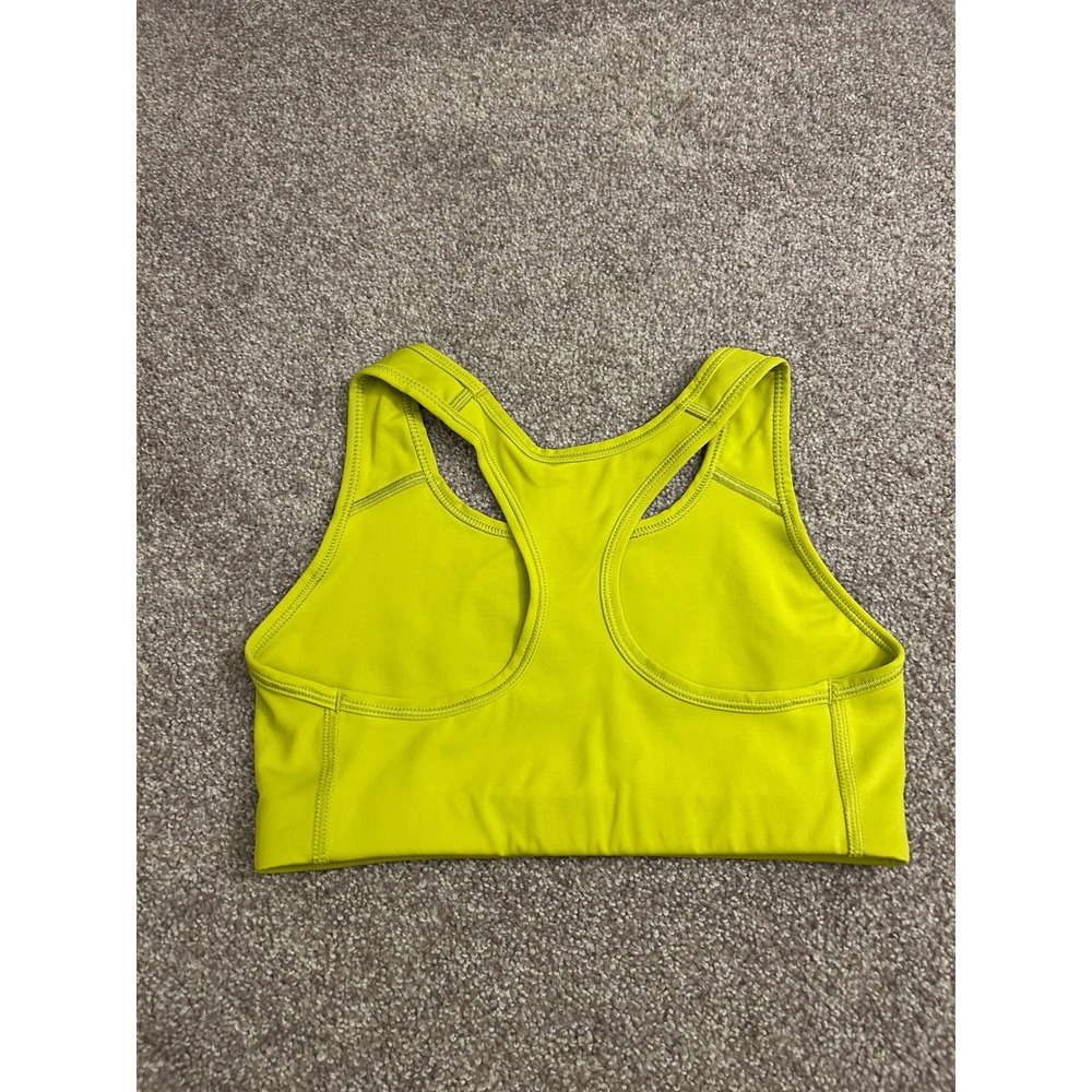 Nike Sports Bra Womens Small Neon Yellow Excellent Dri-FIT Racerback Swoosh - Picture 4 of 6